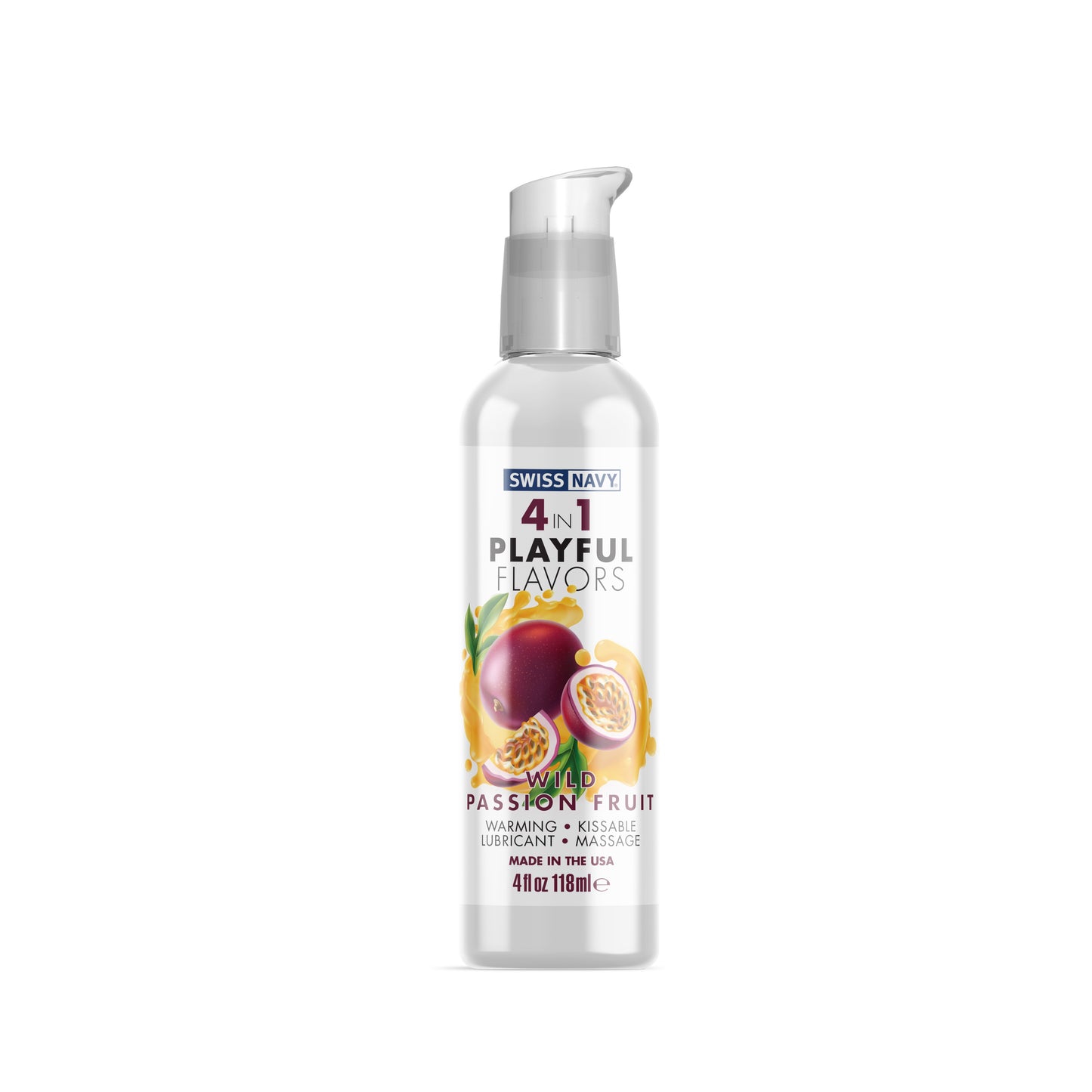 "Swiss Navy 4-in-1 Playful Flavors - Wild Passion Fruit - 4 Fl. Oz. MD-SN4N1FWPF4"