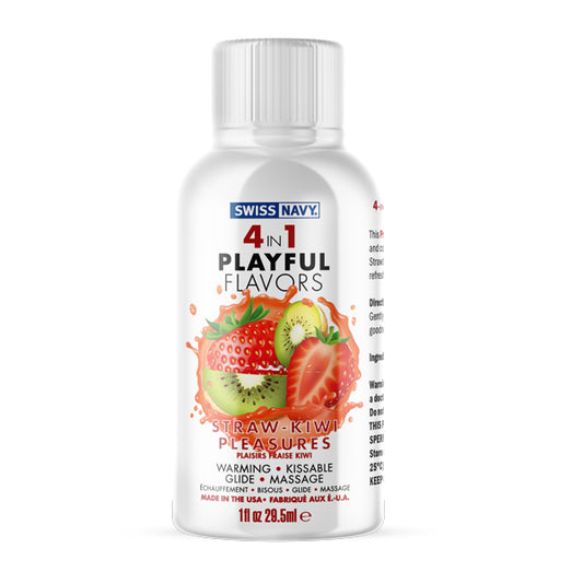 "Swiss Navy 4-in-1 Playful Flavors - Strawberry Kiwi Pleasures - 1 Fl. Oz. MD-SN4N1FSKP1"