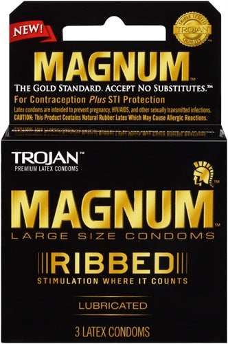 "Trojan Magnum Ribbed - 3 Pack TJ64208"
